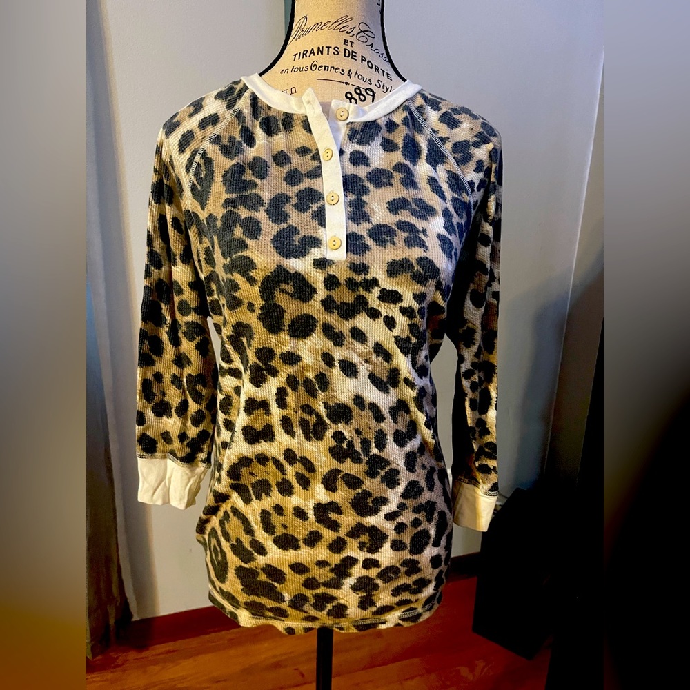 Cheetah print Henley top